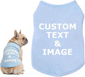 Custom Dog Shirt,Personalized Pet Apparel with Name Text Photo Image,Lightweight Breathable Puppy Kitten Cotton Vest for Small Medium Large Dogs Cats,Puppy Gift (Blue, Small)