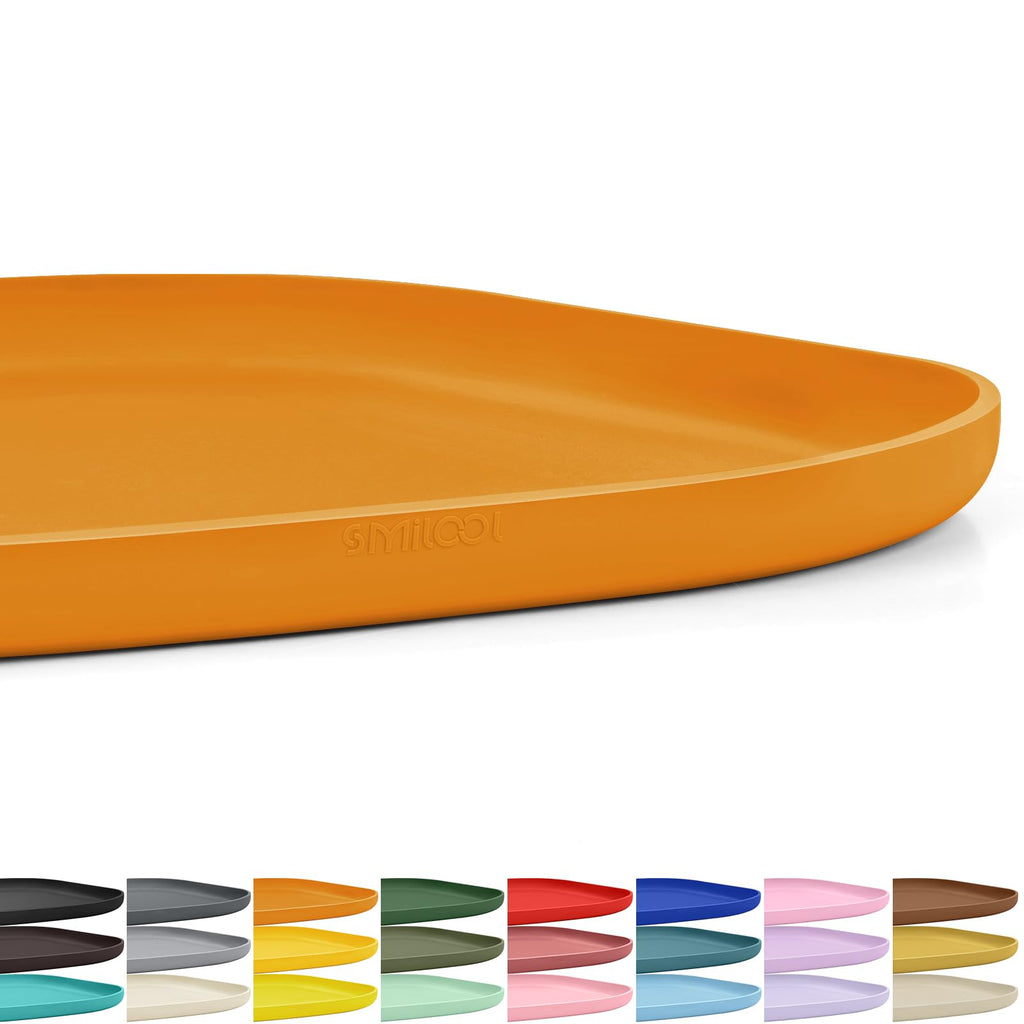 SMILOOL Waterproof Silicone Pet Food Mat with Raised Edge for Dog & Cat