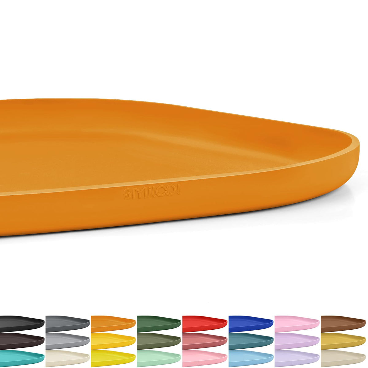 SMILOOL Waterproof Silicone Pet Food Mat with Raised Edge for Dog & Cat