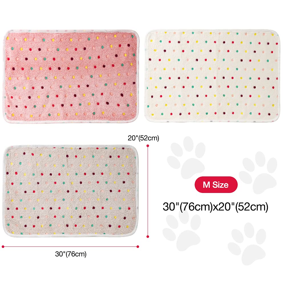 Dono 1 Pack 3 Dog Blankets, Soft Fluffy Fleece Pet Blanket Warm Sleep Mat Paw Print Design Puppy Kitten Throw Blanket Doggy Mat, Blanket for Dogs