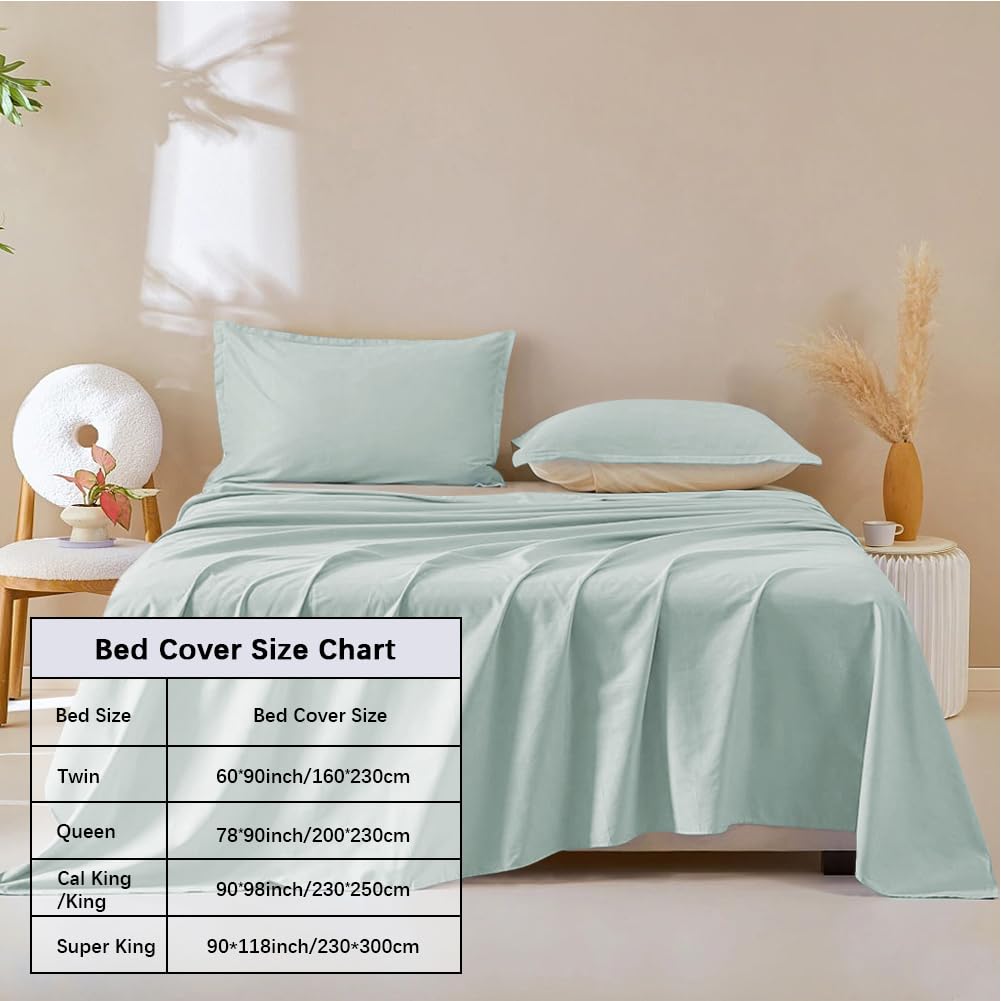 DUJUIKE Waterproof Bed Cover for Dog and Cats,Pet Hair Resistant Bed Sheet Cover, Protective Bed Liner Cover with 100% Waterproof Breathable Thin Fabric (Green, Super King 90 * 118 inch)
