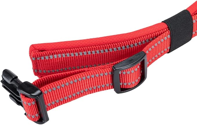 EXCELLENT ELITE SPANKER Reflective Dog Collar Classic Soft Padded Breathable Nylon Adjustable Pet Collar with Quick Release Buckle for Boy Girl Male Female Small Medium Large Dogs Training(Red-M)