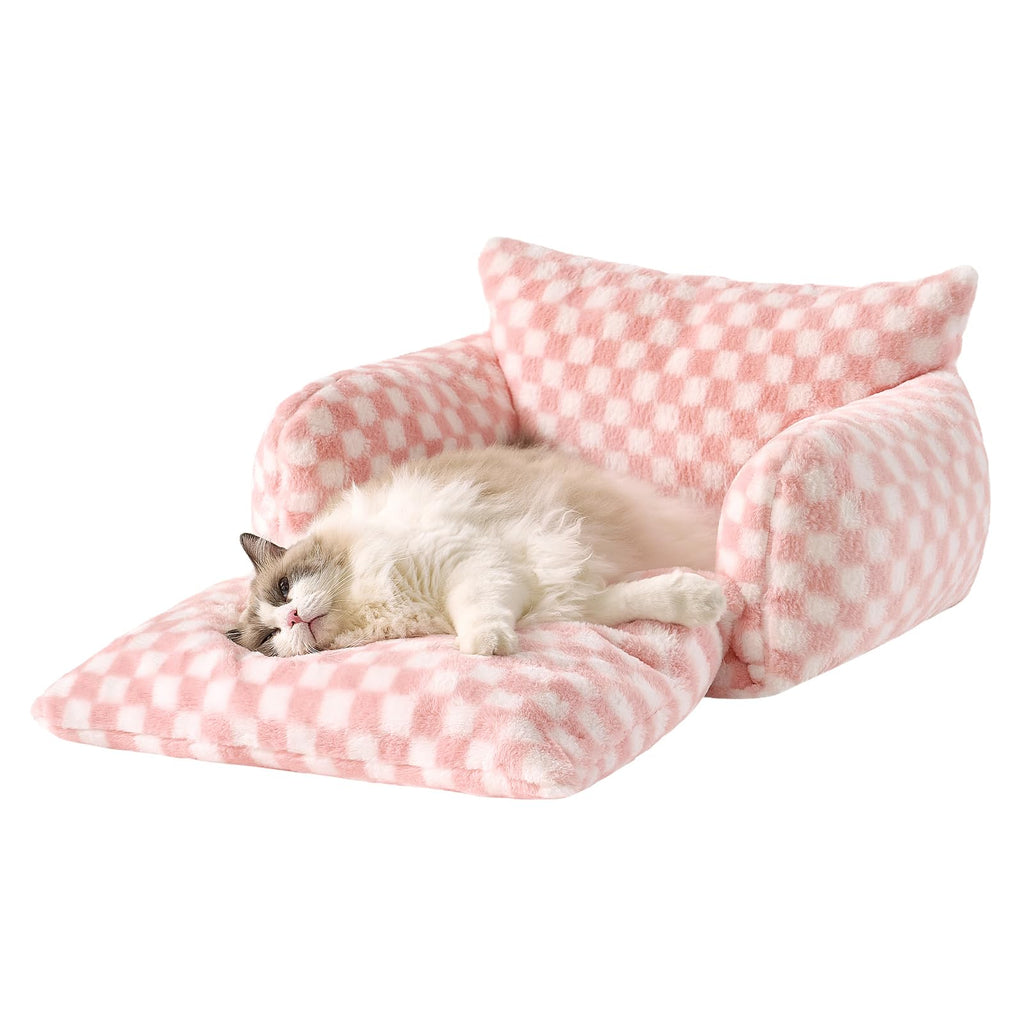 Hollypet Cat Bed Small Dog Orthopedic Couch Beds for Pets up to 20 lbs
