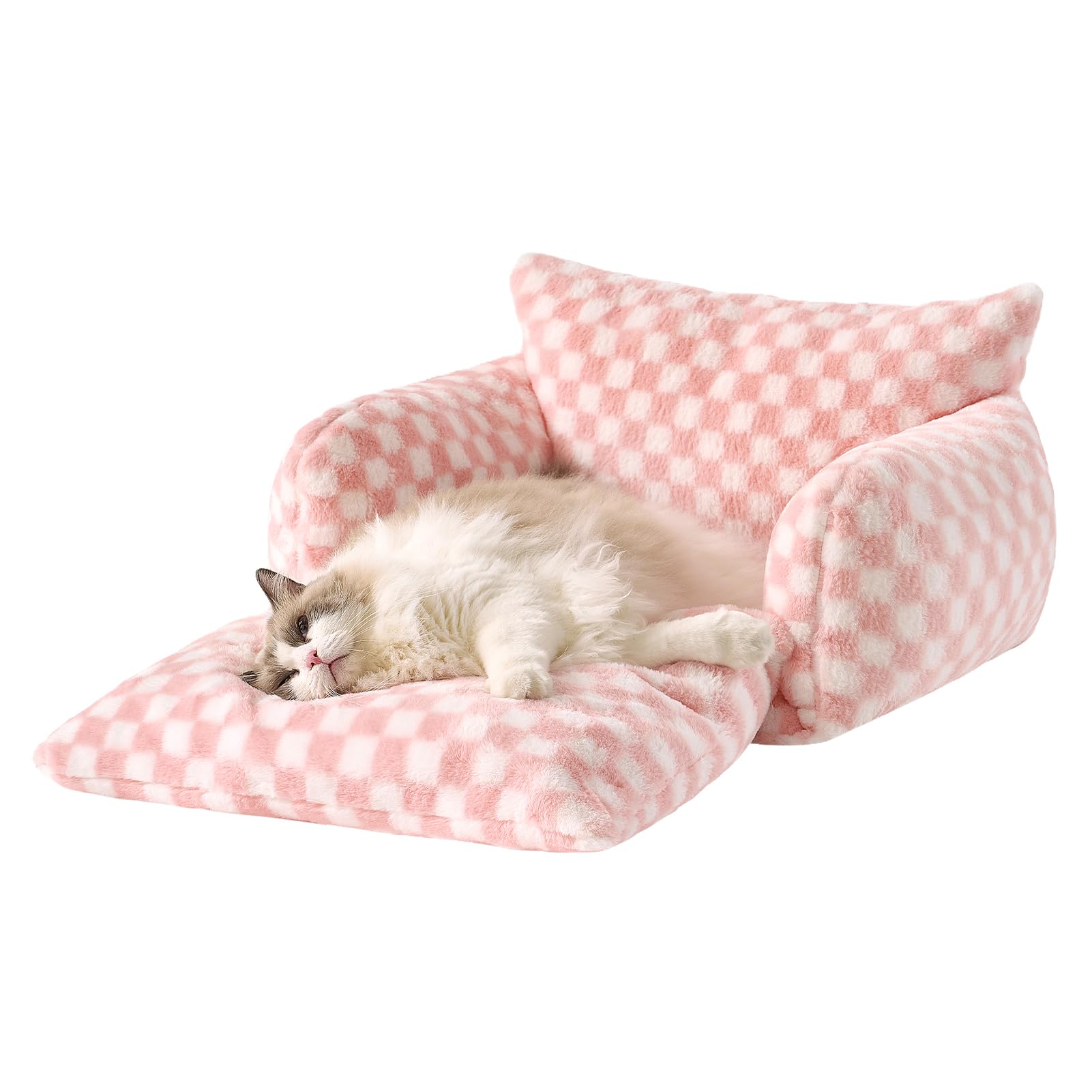 Hollypet Cat Bed Small Dog Orthopedic Couch Beds for Pets up to 20 lbs