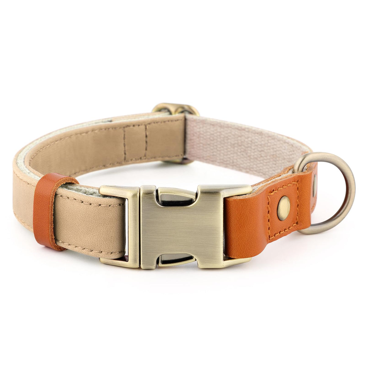 Plutus Pet Genuine Leather & Hemp Dog Collar, Adjustable, Gentle & Stylish