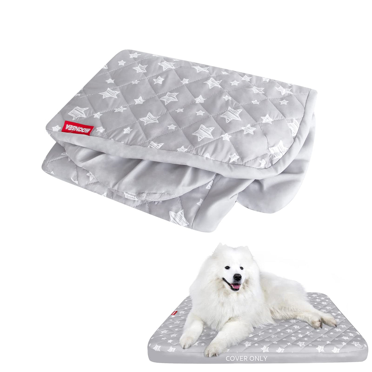 Waterproof Dog Bed Covers Replacement Lovely Grey Star Print, 35x44 Inches