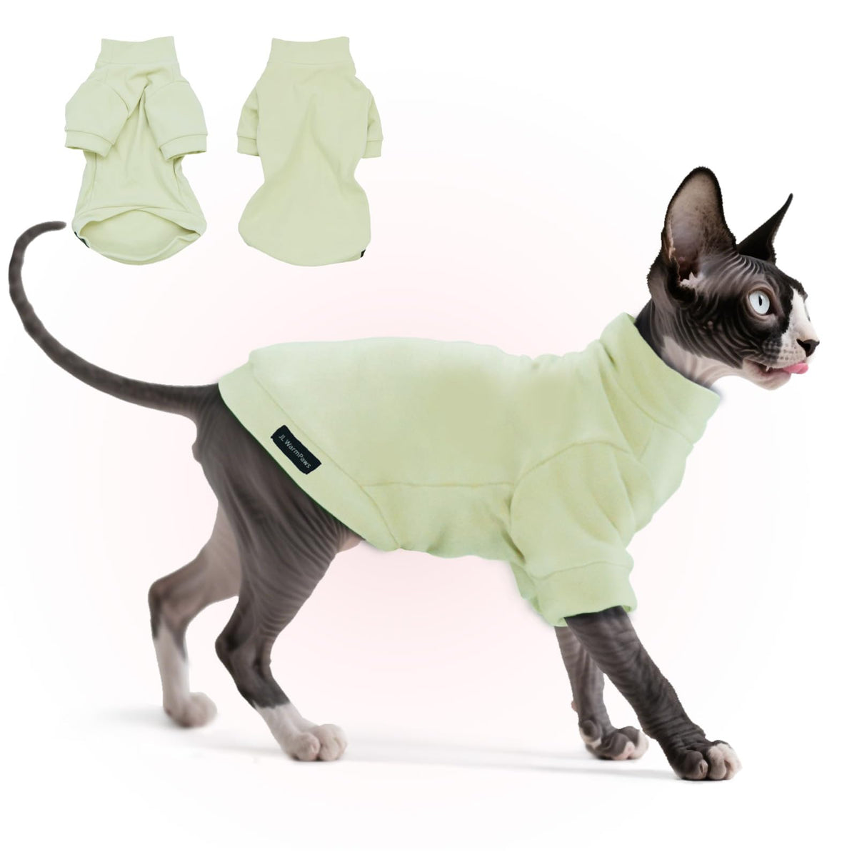 JL WarmPaws Sphynx Cat Clothes Fleece Cats&Small Dogs Pullover Sweater