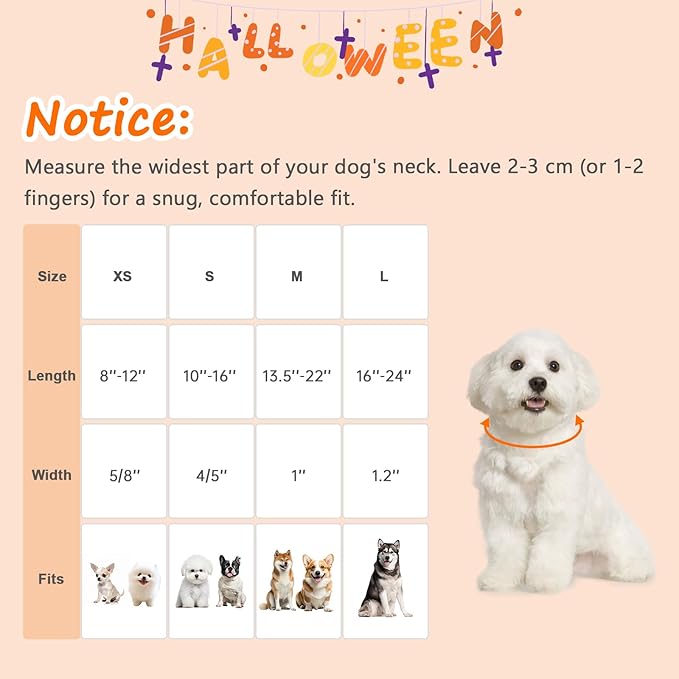 Astdogio Halloween Dog Collars, Fall Dog Collar for Dogs, Fun Multi-Color Pumpkin Dog Collars for Large Dogs, Adjustable Cotton Large Dog Collar Puppy Collar for Halloween & Thanksgiving