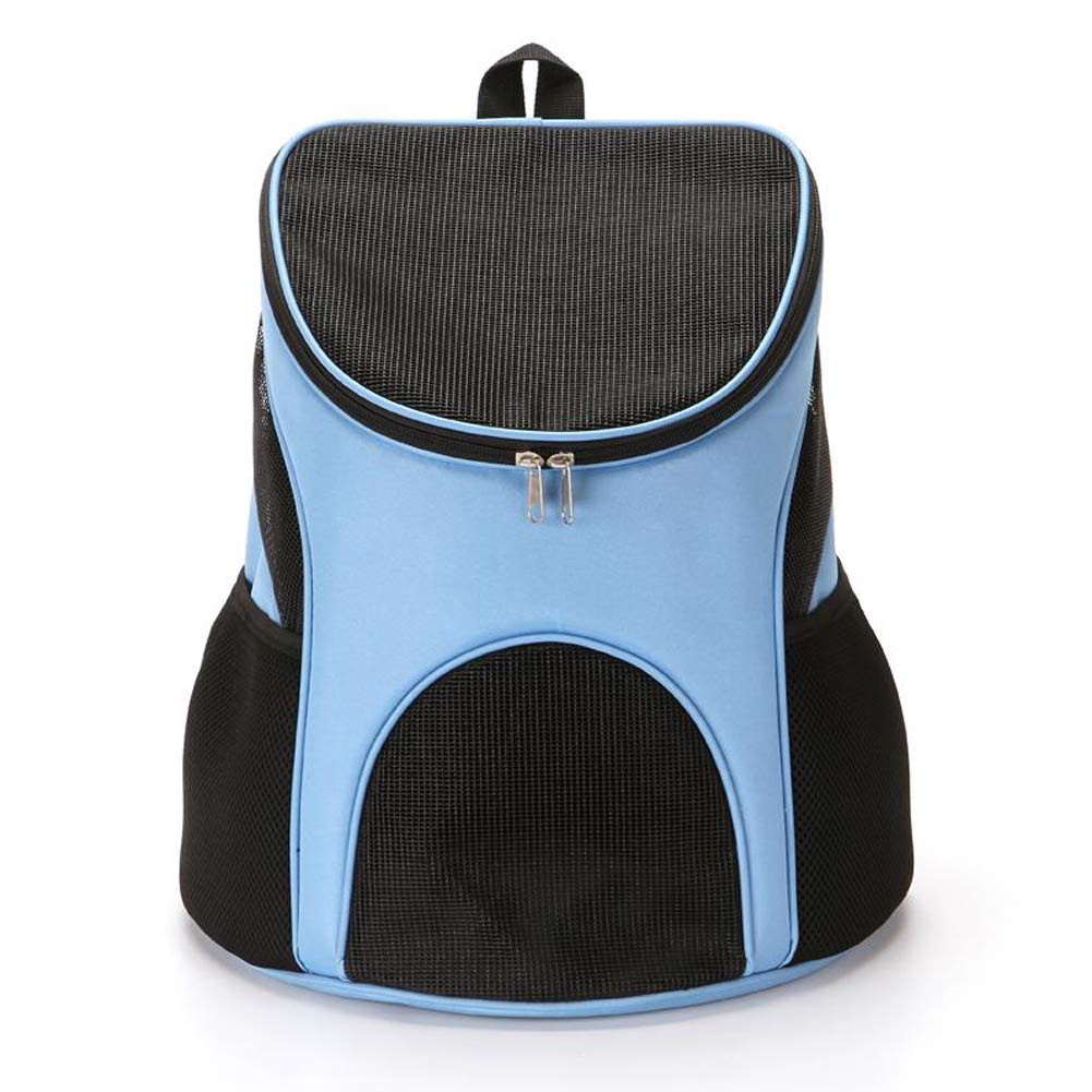 Dog Carrier Backpack Breathable for Small Pets/Cats/Puppies, Pet Carrier Bag with Mesh Ventilation, Safety Features and Cushion Back Support, for Traveling, Hiking, Camping, Walking & Outdoor (Blue)