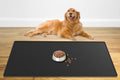 48" x 32" XXXL Largest Pet Food Mat, Silicone Dog Mats for Food and Water, Nonslip Pet Feeding Mats for Floors,Dog Cat Bowl Mat with Raised Edges, Black