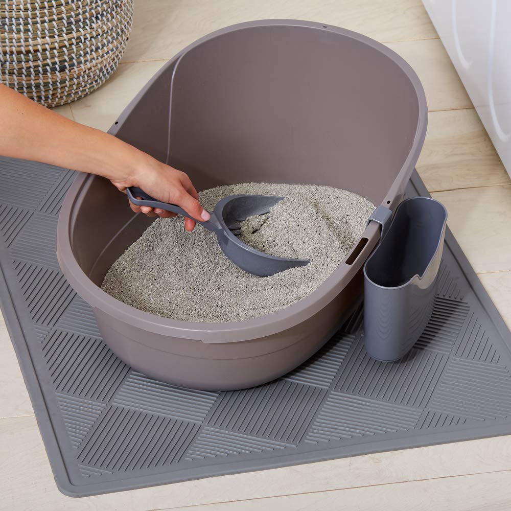 Amazon Basics Durable Cat Litter Scoop with Holder, Hangs on Litter Box, Efficient Scooper