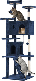 70in Cat Tree Cat Climbing Tower with Scratching Post, Cats House Perch Kitten Tree Condo Wood Playhouse, Pet Trees Tower for Indoor Cats