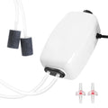 AQUANEAT Aquarium Air Pump, 150 Gals Fish Tank Air Bubbler, Adjustable Dual-Outlet Hydroponic Oxygen Aerator with Stones, Airline Tubing, Check Valves