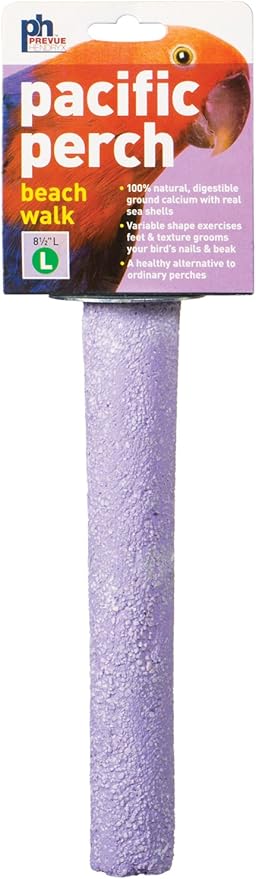 Prevue Pet Products Pacific Perch Beach Walk X-Large - Natural Seashell Mineral Bird Perch for Cage Accessory, Foot Exercise & Beak Grooming