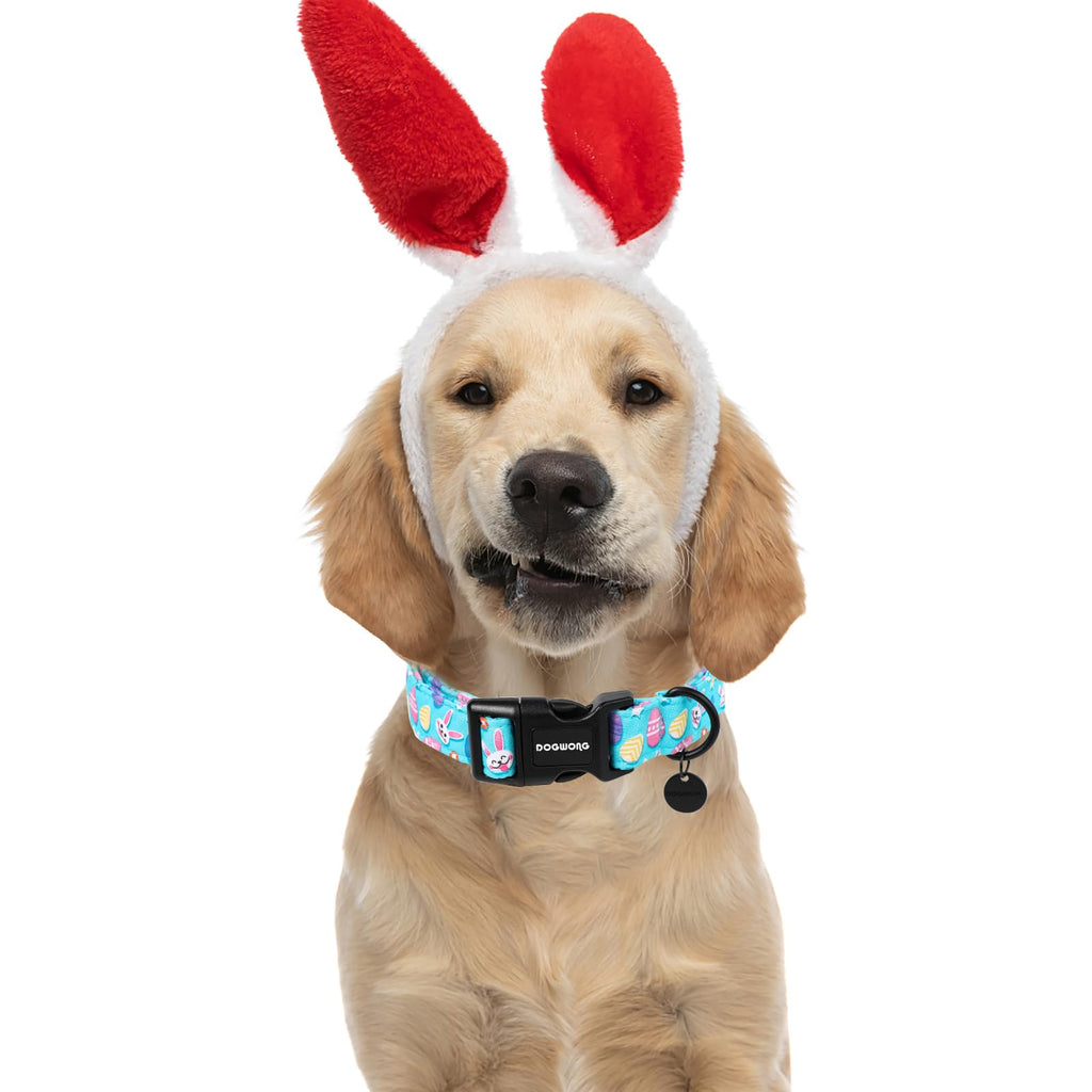 DOGWONG Easter Dog Collar, Colorful Egg Dog Collar Soft Durable Adjustable Costume Cute Easter Puppy Collar for Small Medium Large Dog