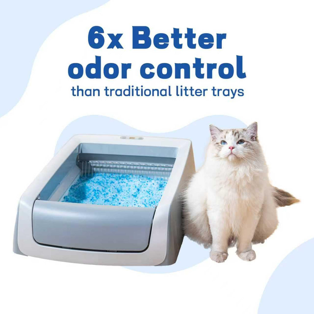 Crystal Cat Litter & Disposable Litter Trays 2 Sets, Compatible with Petsafe Scoop-Free Classic/Legacy/Smart Litter Boxes, Triple Leakproof, Premium Odor Control & Simple one-Hand Disposal