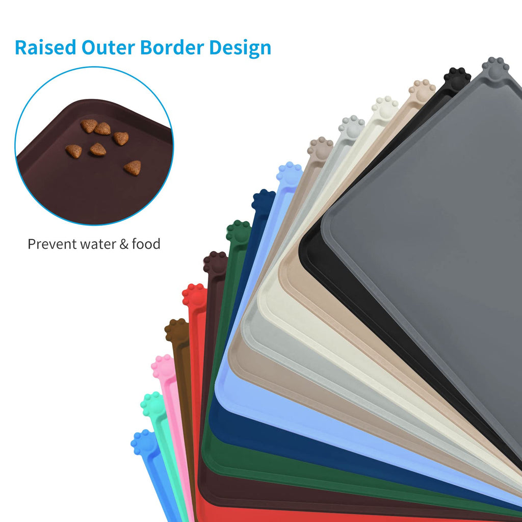 AUDWUD Waterproof Silicone Pet Feeding Mats,Anti Slip Dog Food Bowl Pad