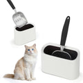 Midollarle Metal Cat Litter Scoop with Holder, Detachable Caddy Set, White