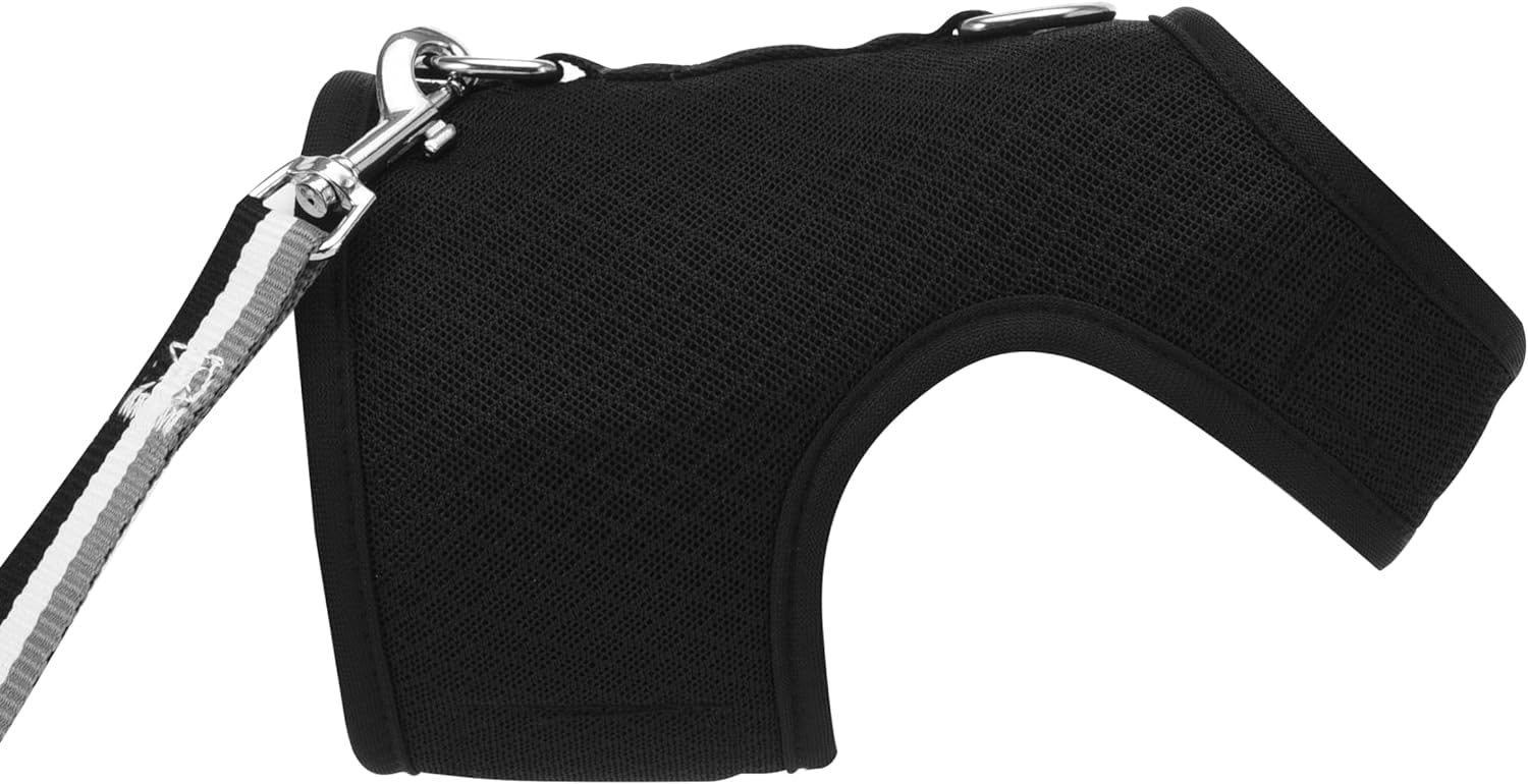 Cat Harness and Leash Set for Walking Escape Proof, Black, Extra Large