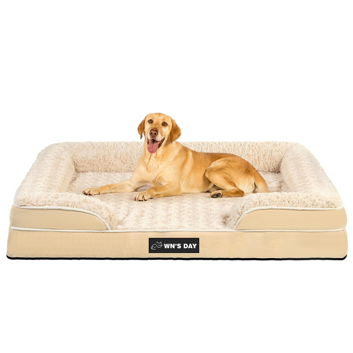 Orthopedic Dog Beds for Large Dogs, Memory Foam Dog Bed, Dog Sofa(Beige, L)
