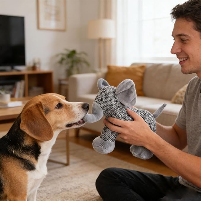 Linen Safari Companions, Squeaky Dog Chew Animals, with Durable Linen Material, Durable and Resistant to Chewing, for Relieve Dog's Boredom (Dog)