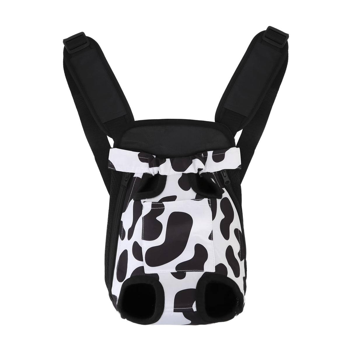 Inspack Dog Backpack Carrier/Cat Carrier, Adjustable Pet Front Carriers Travel Bag for Puppy Medium Dogs, Legs Out, Soft Ventilated Doggie Chest Carry Backpacks for Hiking/Camping, 4-7 lbs, Cow Print