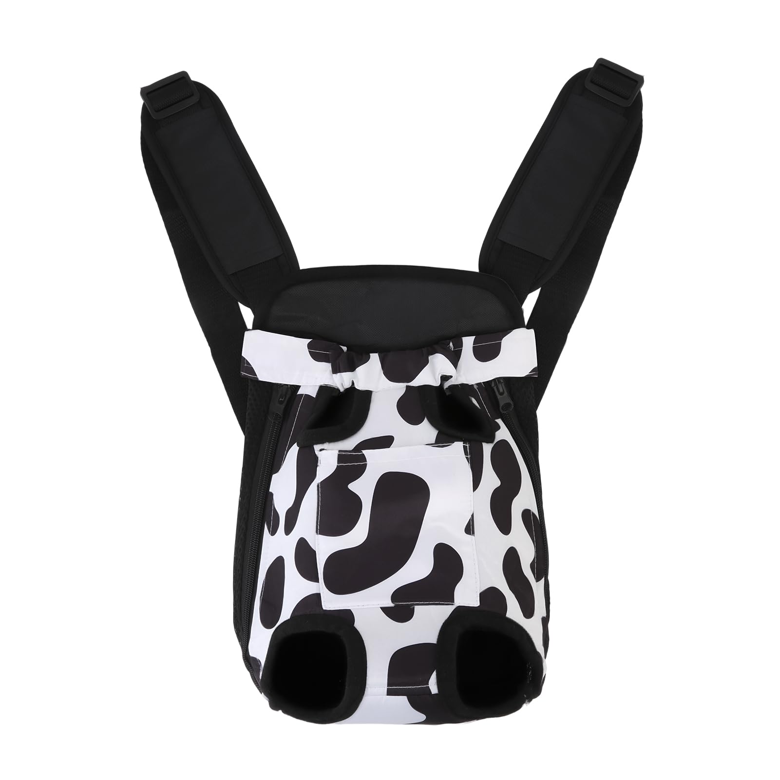 Inspack Dog Backpack Carrier/Cat Carrier, Adjustable Pet Front Carriers Travel Bag for Puppy Medium Dogs, Legs Out, Soft Ventilated Doggie Chest Carry Backpacks for Hiking/Camping, 4-7 lbs, Cow Print