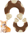 Geeyteek Durable Nylon Dog Bones, 2 Pack Dog Toys for Aggressive Chewers, Beef-Flavored U-Shaped Bone Chew Toys for Largel/Medium/Small Dogs, Teething and Boredom Relief