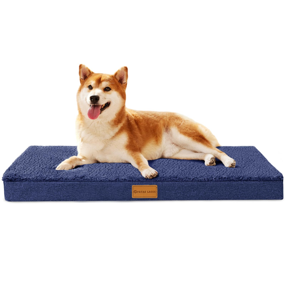 Patas Lague Orthopedic Large Dog Bed Washable Pet Sofa Mat 48''X30'' Black