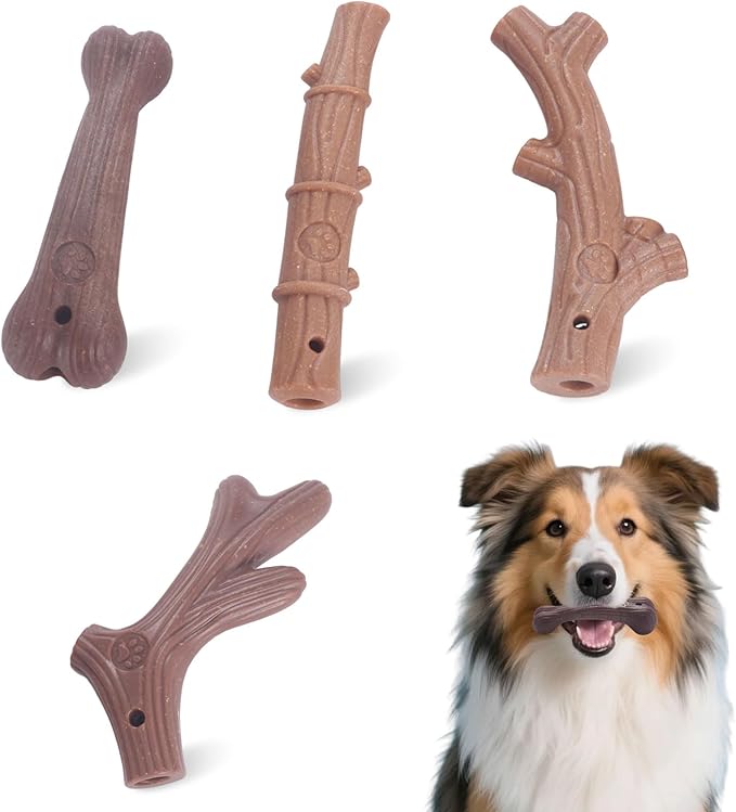 2 Pack Durable Dog Chew Toys for Aggressive Chewers-Puppy Teething Toys, Long-Lasting Dog Bones for Medium & Large Breeds-Indestructible Chew Toys for Dogs to Keep Them Busy & Support Dental Health