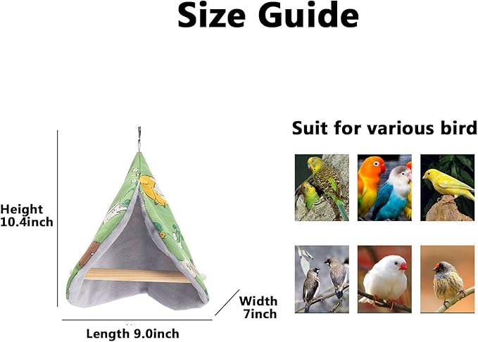 FLAdorepet Bird Hanging Tent Bed Parrot Parakeet Nest with Wooden Perch