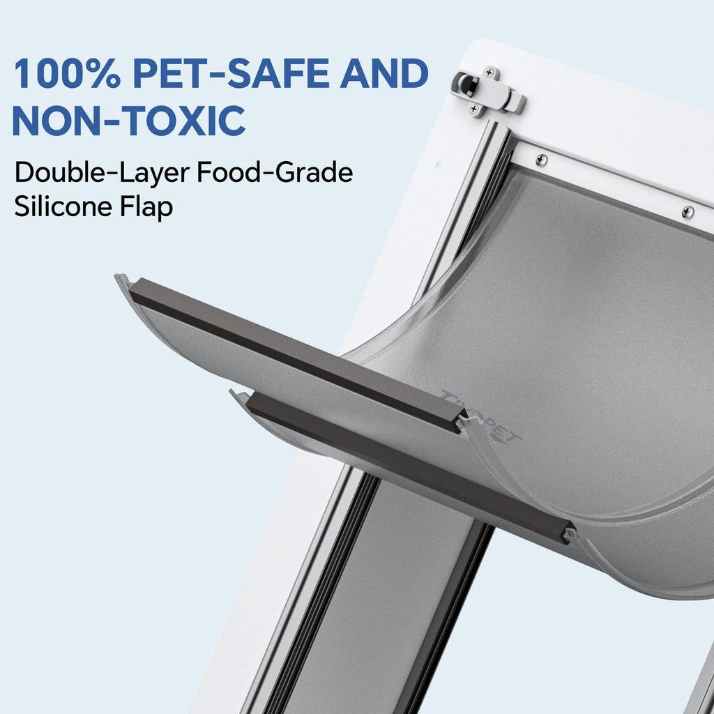 Dog Door for Wall - Steel Frame, Telescoping Tunnel & Double Food-Grade Silicone Flaps Pet Door, XL Dog Door with Secure Lock (Pets Up to 220 lbs)