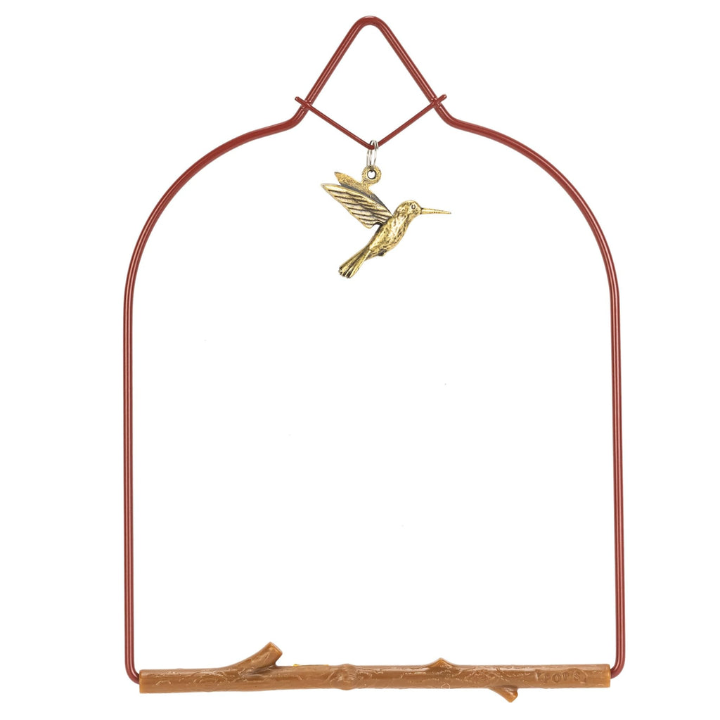 Pop's Birding Hummingbird Swing,USA Made Original Charm Humming Bird Swing for Outdoors - Perfect Bird Perch for Small Wild Birds Backyard Birding - 100% Made in USA, Hook Included