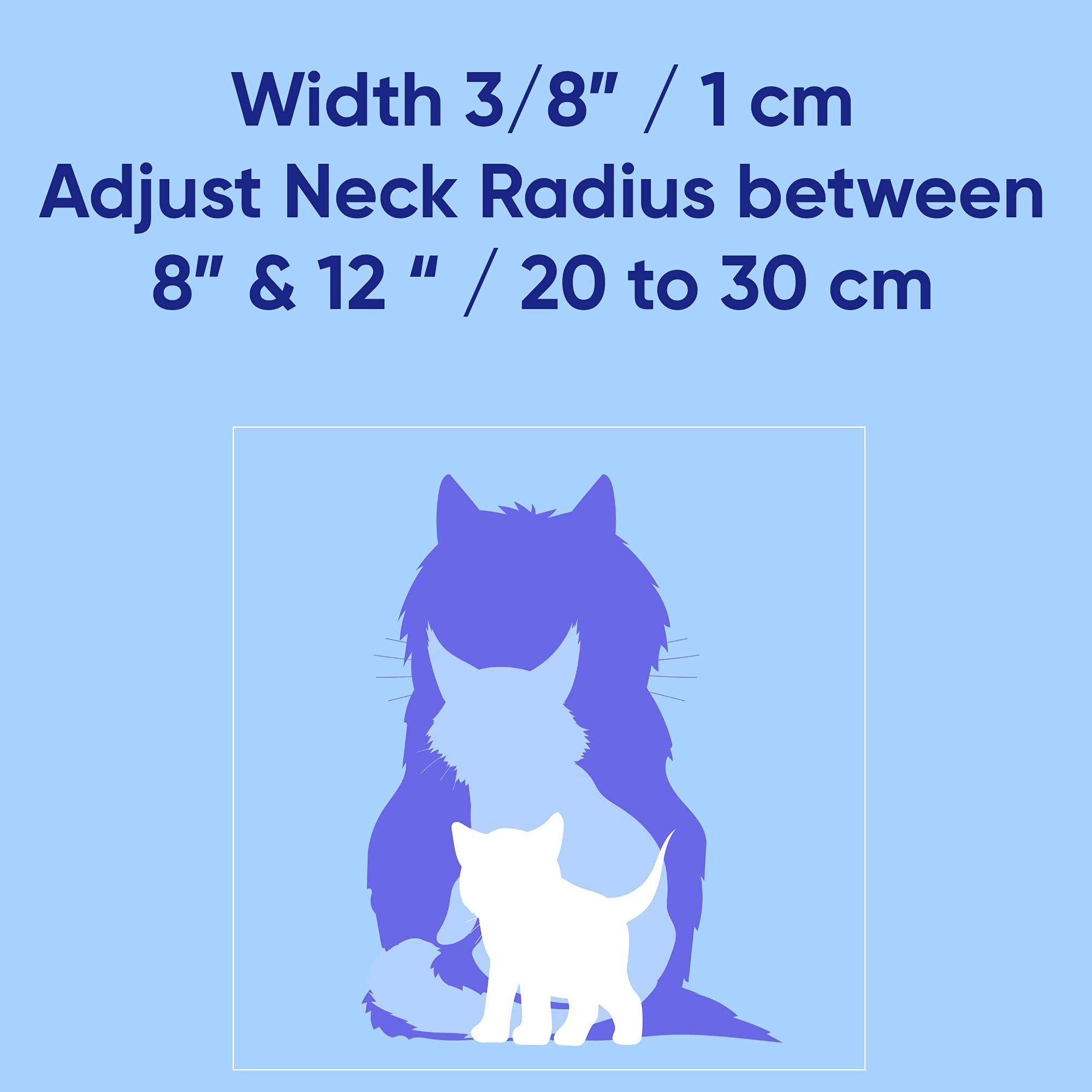 Pawtitas Glow in the Dark Cat Collar with Breakaway Safety Buckle & Bell Adjustable Kitten Collar, Grey