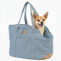 NoblePup Plush Dog Purse Carrier for Small Dogs, Soft Dog Tote Bag with Safety Harness Clip, Cozy Pet Carrier for Dogs Under 15 lbs, Comfortable Dog Shoulder Carrier for Travel, Light Blue