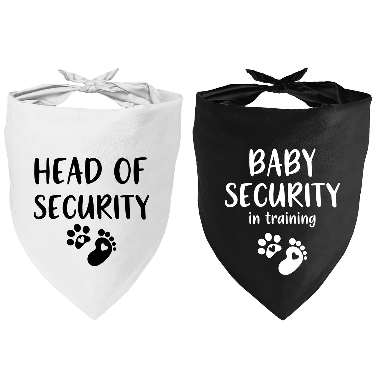 2 Pack Dog Bandana Pregnancy Announcement, Baby Security in Training and Head of Security Gender Reveal Puppy Dog Scarf Accessories, Adjustable Pet Bandana Scarf for Small Medium Large Dogs