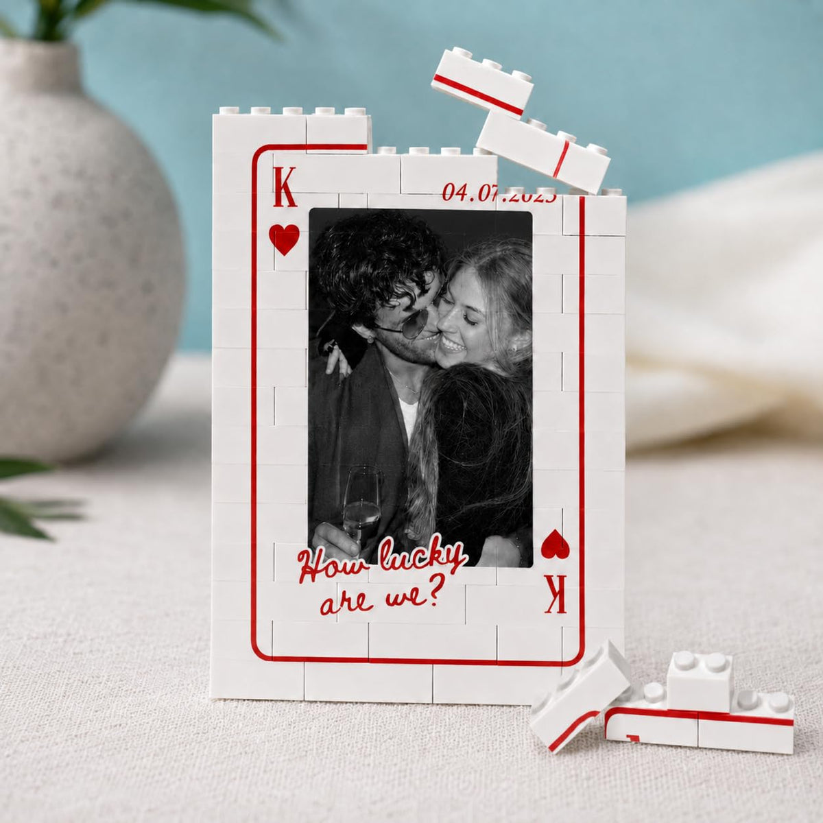 NAZENTI Personalized Photo Building Blocks For Couples, Bricks Style Puzzle Blocks Gifts For Boyfriend, Custom Home Decor & Valentines Day Gift, Anniversary Keepsake gifts for Couple Family Besties