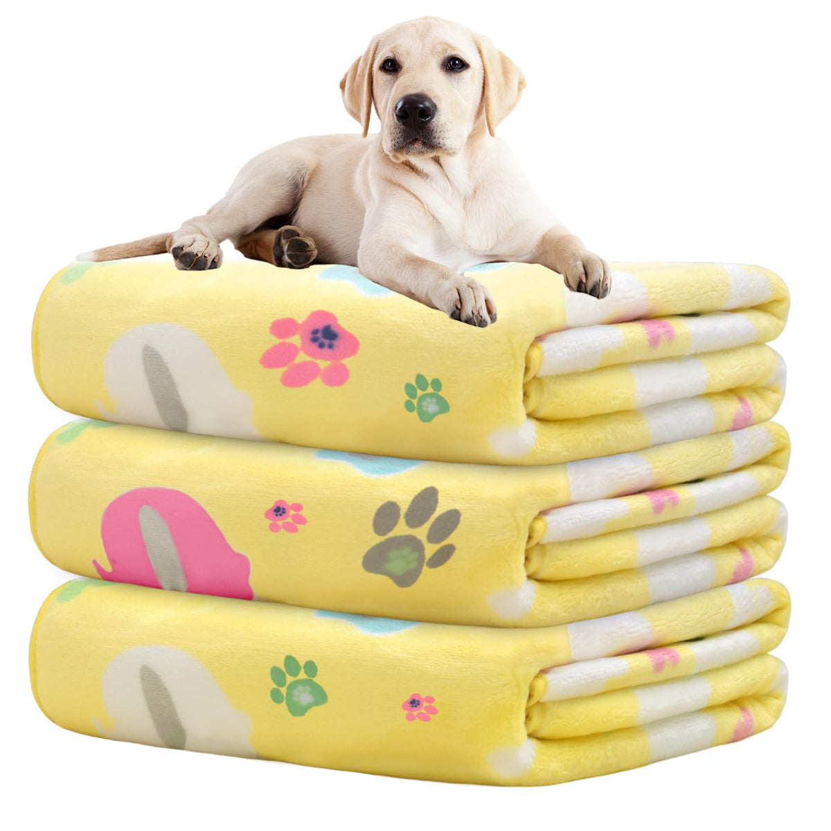 Rezutan 3 Pack Premium Soft Dog Blanket for Medium Dogs Puppy & Cat