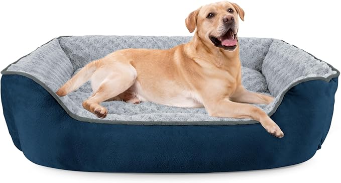 JOEJOY Rectangle Dog Bed for Large Medium Small Dogs - Washable Orthopedic Sofa Bed, Soft Breathable Puppy & Pet Cuddler, Durable Calming Dog Bed with Anti-Slip Bottom, Multiple Sizes