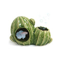 Deapeey Green Aquarium Decor Ceramic Western Cactus Betta Fish Tank Cave