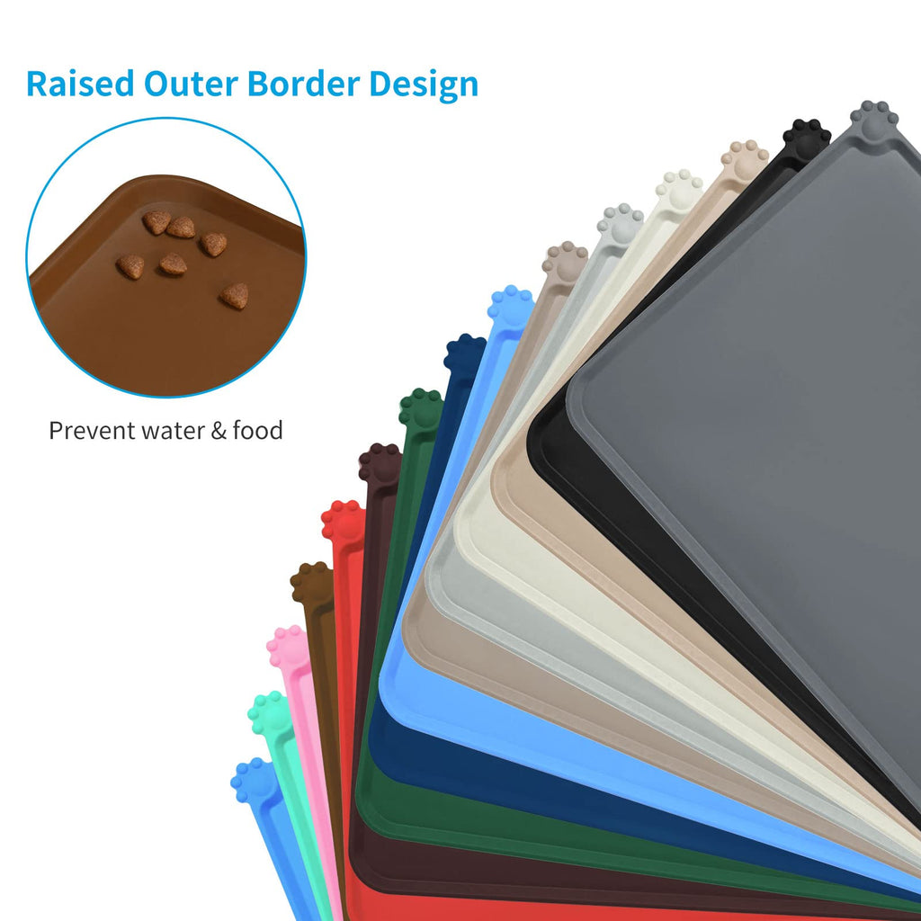 AUDWUD Waterproof Silicone Pet Feeding Mats,Anti Slip Dog Food Bowl Pad