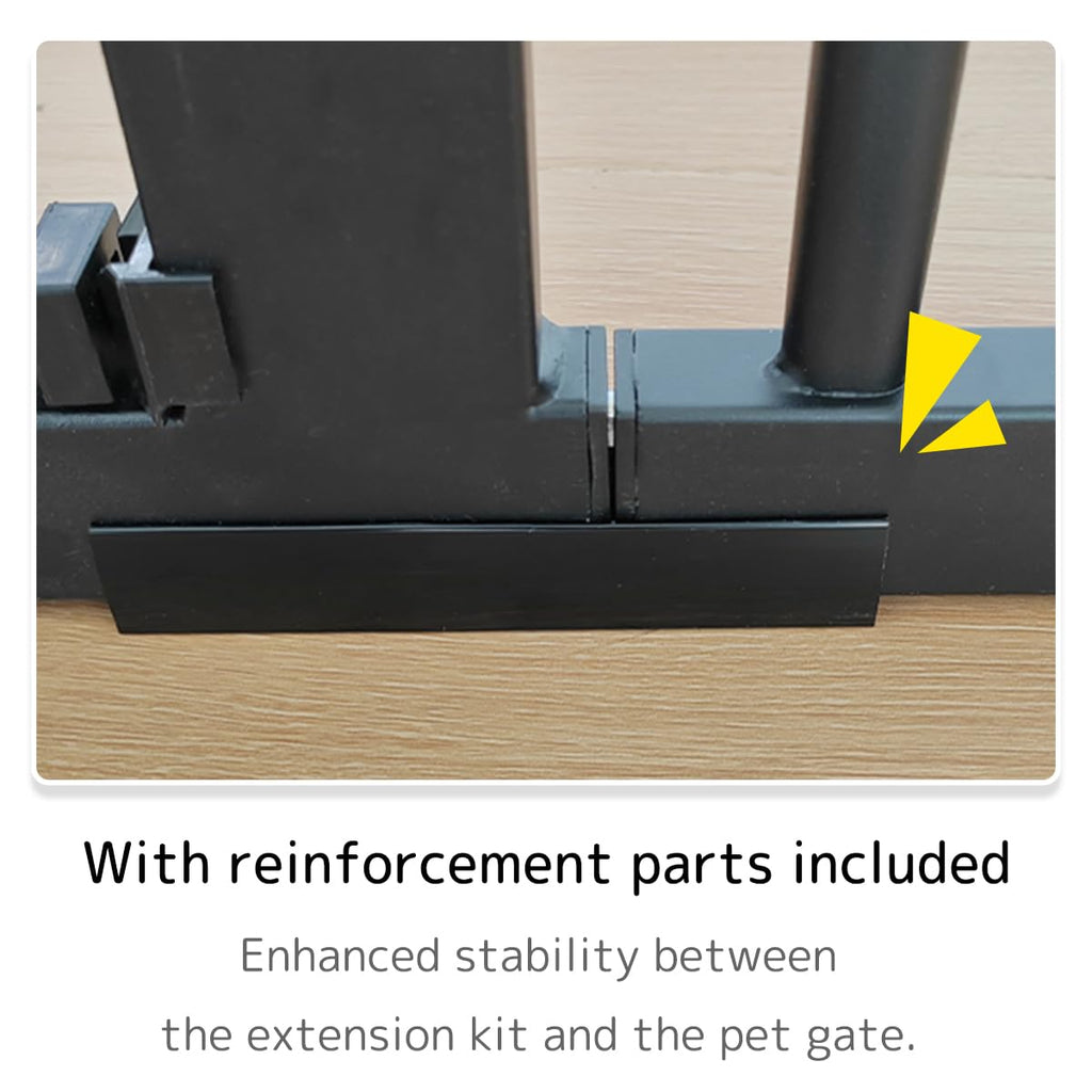 Lumizone 55.12" Extra Tall Pet Gate Extension Kit 4.13" Wide Black