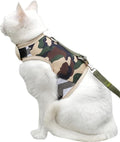 YIZHI MIAOW Cat Harness and Leash Set Escape Proof, Camo Green, Medium