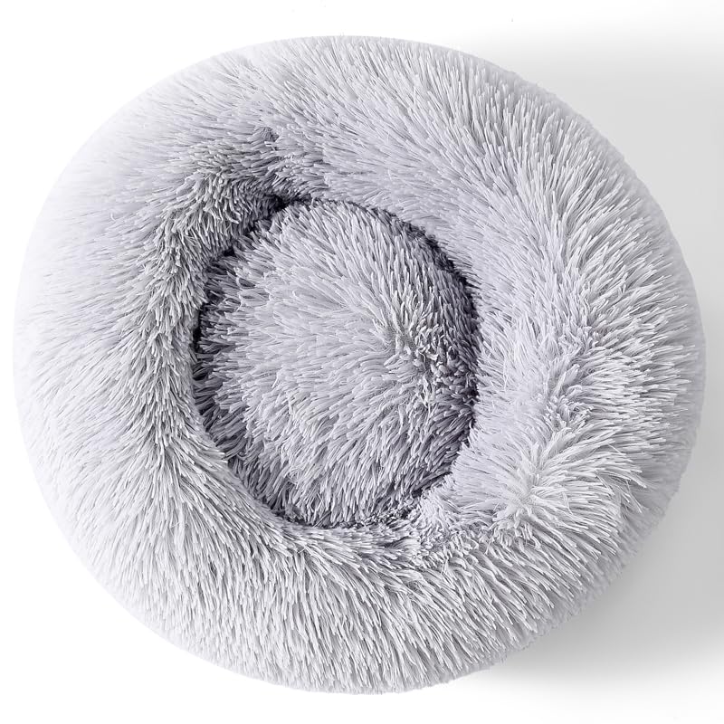 Round Cat Bed Dog Bed Small Kitten Bed Warm Pet Bed Kitty Bed Large Rabbit Bed Calming Donut Dog Beds Pillow Pet Suit Warm Bed for 8KG
