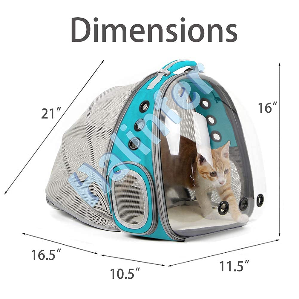 Back Expandable Cat Backpack Carrier, Fit up to 12 lbs, Space Capsule Bubble Window Pet Carrier Backpack for Cat and Small Puppy