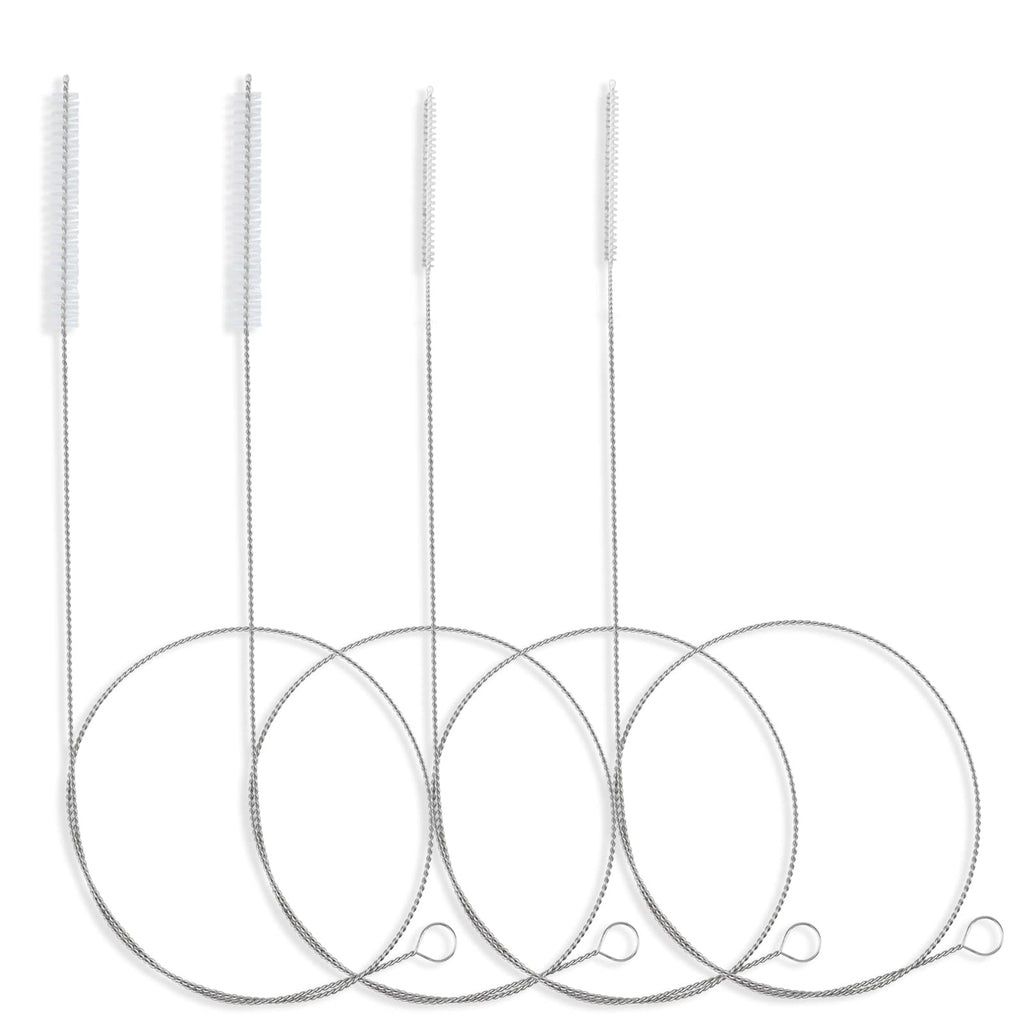 40 Inches Brush Cleaner for Cleaning Straw, Kegerator, Feeding Tube, Siphon Hose, Sunroof Drain, Refrigerator Drain, 4PCS (White)