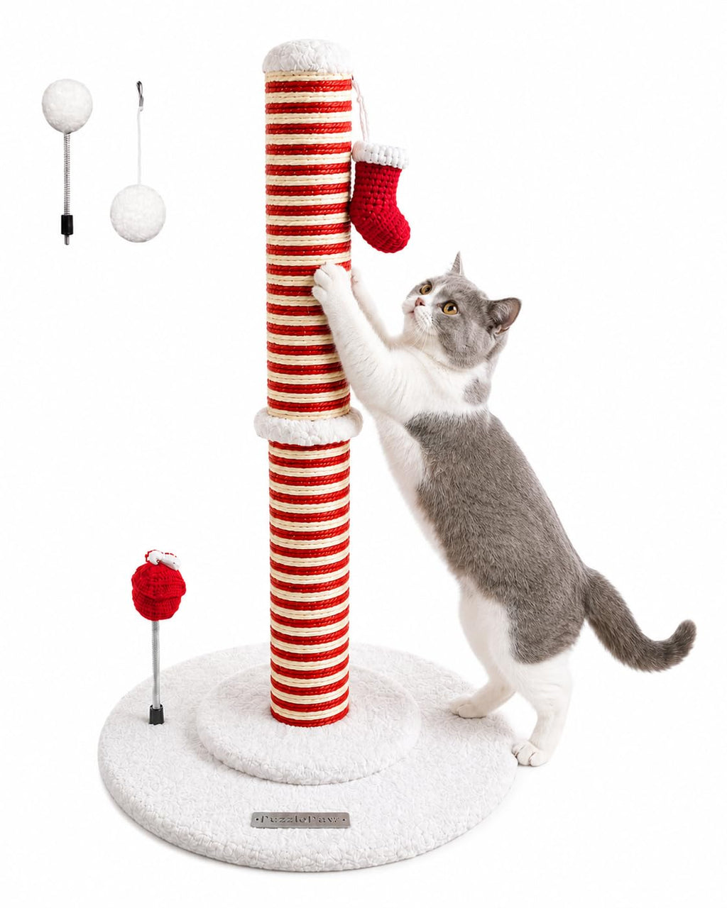 PuzzlePaw Christmas Cat Scratching Post for Indoor Cats