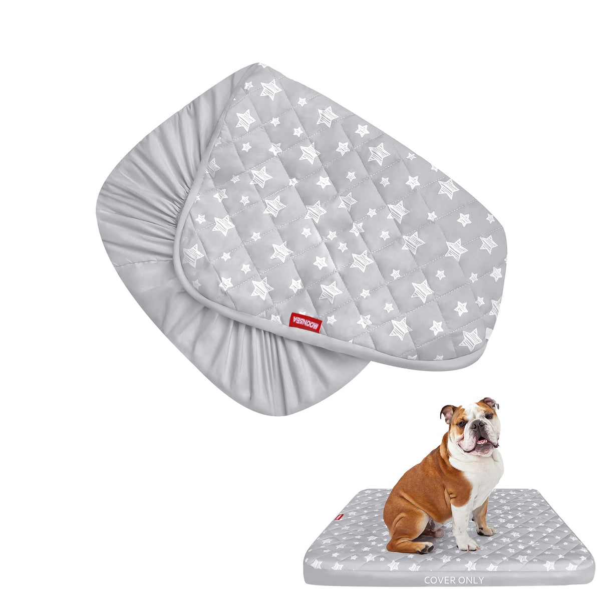 Waterproof Dog Bed Covers Replacement Lovely Grey Star Print, 35x44 Inches