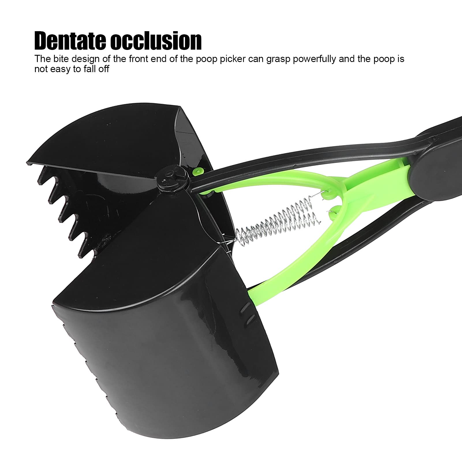 Pet Pooper Scooper, Long Handle Folding Poop Scoop, Stable Jaw Scoop Easy for Small Pet Poop, Pick Up Animal Waste Dog Puppy Cat Waste Picker Cleaning Tools Outdoor Dog Pooper Scooper(green+black)