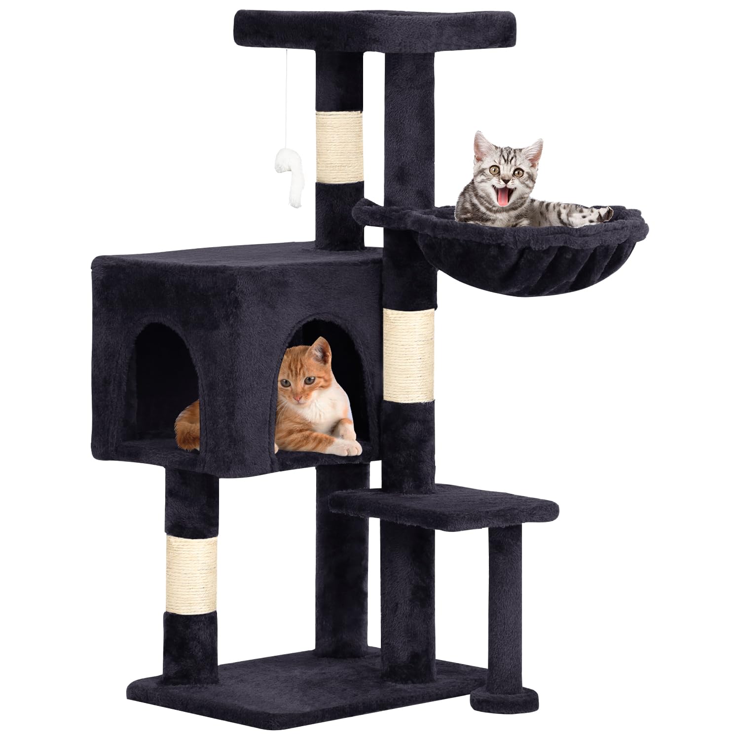 BestPet | 37" Cat Tree Tower | Dark Gray | Sturdy Multi-Level Cat Tree